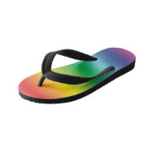 Moderne Regenbogenfarben machen Spaß Kinderbadesandalen (Schrägansicht)