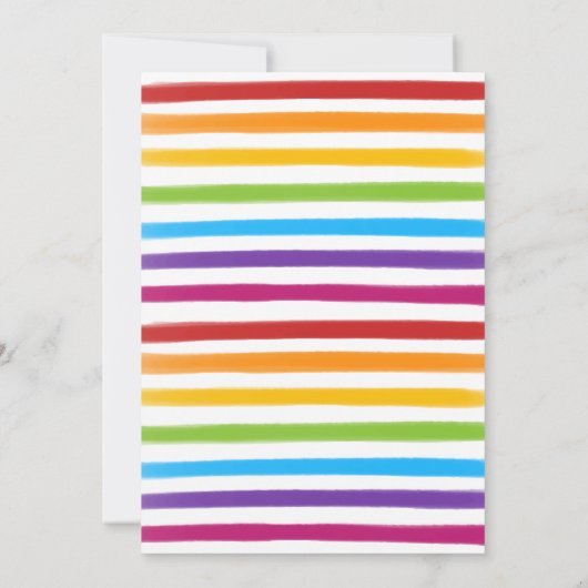 Moderne Regenbogenfarben Save the Date Karte (Rückseite)