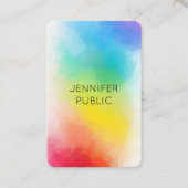 Moderne Regenbogenfarben Vorlage Elegante Farben Visitenkarte (Vorderseite)