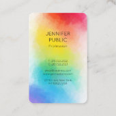 Moderne Regenbogenfarben Vorlage Elegante Farben Visitenkarte (Rückseite)