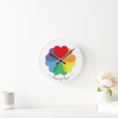 Moderne Regenbogenhöre Liebe ist Liebe Runde Wanduhr (Zuhause)