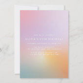 Moderne Regenbogenpastellfarben mit elegantem Foto Einladung (Rückseite)