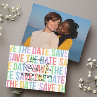 Moderne Regenbogenschrift Hochzeit LGBTQA