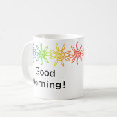 Moderne Regenbogensonne personalisierte Umarmung Kaffeetasse (Vorderseite Links)