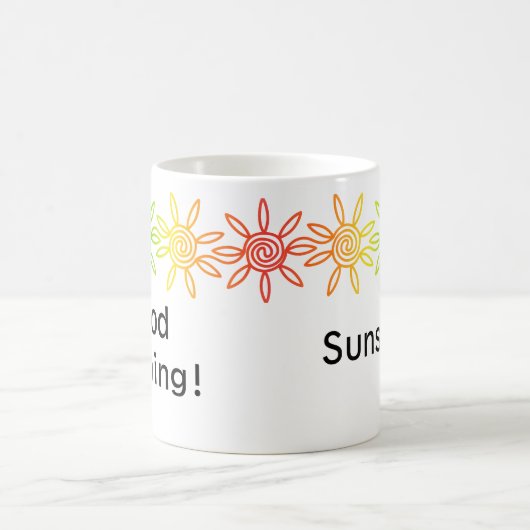 Moderne Regenbogensonne personalisierte Umarmung Kaffeetasse (Mittel)