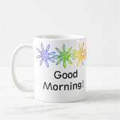 Moderne Regenbogensonne personalisierte Umarmung Kaffeetasse (Links)