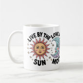 Moderne RegenbogenSonne und Mond Kaffeetasse (Links)