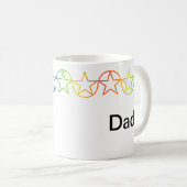 Moderne Regenbogensterne - personalisierte Umarmun Kaffeetasse (VorderseiteRechts)