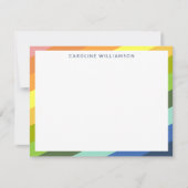 Moderne Regenbogenstreifen Geometrische Personalis Mitteilungskarte (Vorderseite)