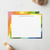 Moderne Regenbogenstreifen Geometrische Personalis Mitteilungskarte (Vorderseite/Rückseite Beispiel)