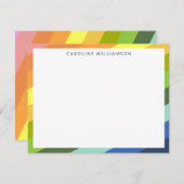 Moderne Regenbogenstreifen Geometrische Personalis Mitteilungskarte (Vorne/Hinten)