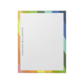 Moderne Regenbogenstreifen Geometrische Personalis Notizblock (Rotiert)