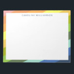 Moderne Regenbogenstreifen Geometrische Personalis Notizblock<br><div class="desc">Modernes Rainbow Diagonal Stripes Geometrisches Muster Personalisiert Notepad</div>