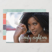 Moderne Regenbogenstreifen Graduate Foto Einladung