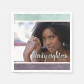 Moderne Regenbogenstreifen Graduate Paper Napkins Serviette (Vorderseite)