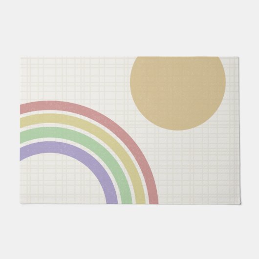 Moderne RegenbogenSun Mitte des Jahrhunderts Fußmatte (Vorderseite)