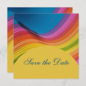 Moderne Regenbogenwelle Save the Date (Vorne/Hinten)