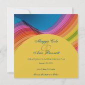 Moderne Regenbogenwelle Save the Date (Rückseite)