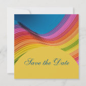 Moderne Regenbogenwelle Save the Date (Vorderseite)