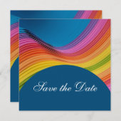 Moderne Regenbogenwelle Save the Date (Vorne/Hinten)