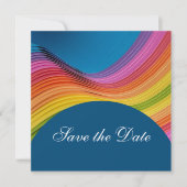 Moderne Regenbogenwelle Save the Date (Vorderseite)