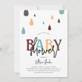 Moderne Regenfälle Geschlechtsneutrale Babydusche Einladung (Vorderseite)