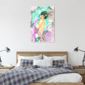 Moderne Regenschirmweibchen Leinwand Prin Vintage  (Insitu (Schlafzimmer))