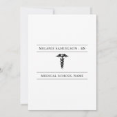 Moderne registrierte RN-Graduiertengruppe für Kran Einladung (Rückseite)