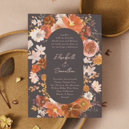 Moderne, reiche Kupfer florale botanische Wasserfa Einladung