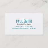 Moderne Reinigung hält Visitenkarte-Schablone Visitenkarte (Rückseite)