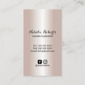 Moderne Reinigung Rose Gold Spray Reiniger & Blume Visitenkarte (Rückseite)