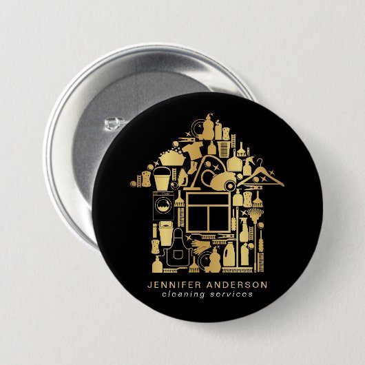 Moderne Reinigung von Gold und Schwarz Button (Vorne & Hinten)