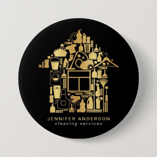 Moderne Reinigung von Gold und Schwarz Button (Vorderseite)