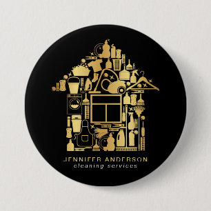 Moderne Reinigung von Gold und Schwarz Button