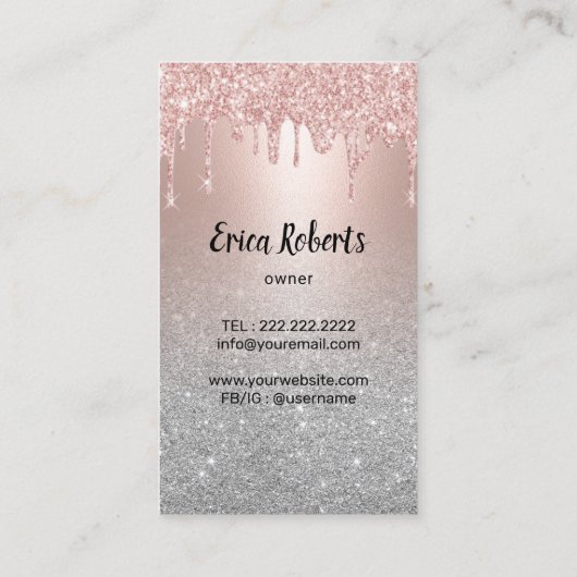 Moderne Reinigungs- und Haushaltshilfe Rose Gold T Visitenkarte (Rückseite)
