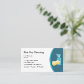 Moderne Reinigungs-Visitenkarten Visitenkarte (Stehend Vorderseite)