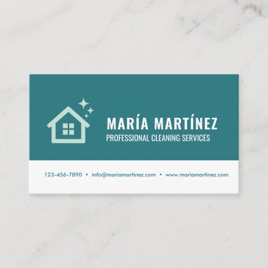 Moderne Reinigungsdienste Logo Aquamarin Beruflich Visitenkarte (Vorderseite)