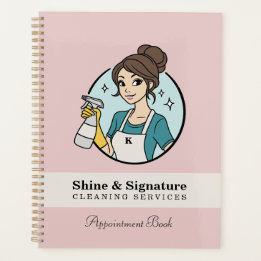 Moderne Reinigungsdienste mit Pink Maid Logo Planer