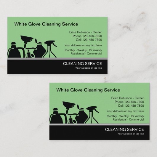 Moderne Reinigungsdienste - Visitenkarten Visitenkarte (Vorne/Hinten)