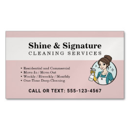 Moderne Reinigungsdienste von Pink Maid Magnetische Visitenkarte
