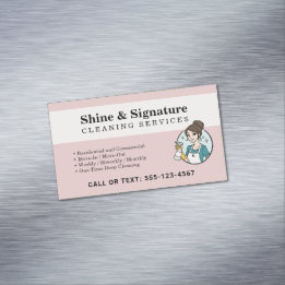 Moderne Reinigungsdienste von Pink Maid Magnetische Visitenkarte