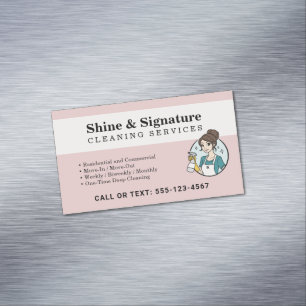 Moderne Reinigungsdienste von Pink Maid Magnetische Visitenkarte