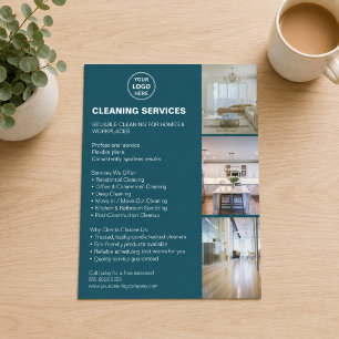 Moderne Reinigungsdienstleistungen Foto Logo Türki Flyer