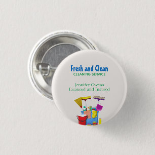 Moderne Reinigungseimern-Haushaltsservice Button