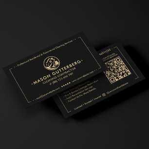 Moderne Reinigungsrestaurationsfirma Schwarz Visitenkarte