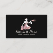 Moderne Reinigungsservice Rose Gold & Black Visitenkarte (Vorderseite)