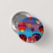 Moderne Reise Heißluftballon Himmel Festival Button (Vorne & Hinten)