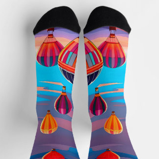 Moderne Reise Heißluftballon Himmel Festival Socken