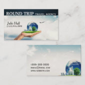 Moderne Reiseagentur Agent Business Card Visitenkarte (Vorne/Hinten)