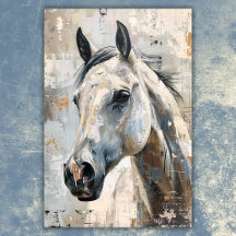 Moderne Reitkunst – Abstraktes graues Pferd Design